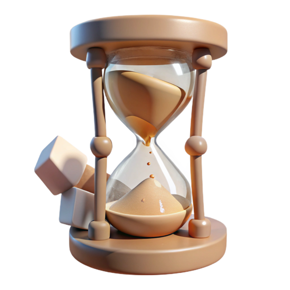 vibrant artistic Broken Hourglass with Scattered Sand Cutout premium png