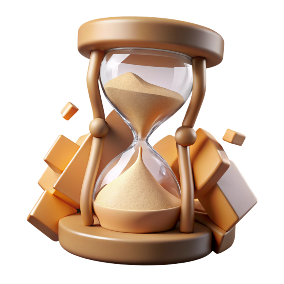 magnificent traditional Broken Hourglass with Scattered Sand Cutout premium png