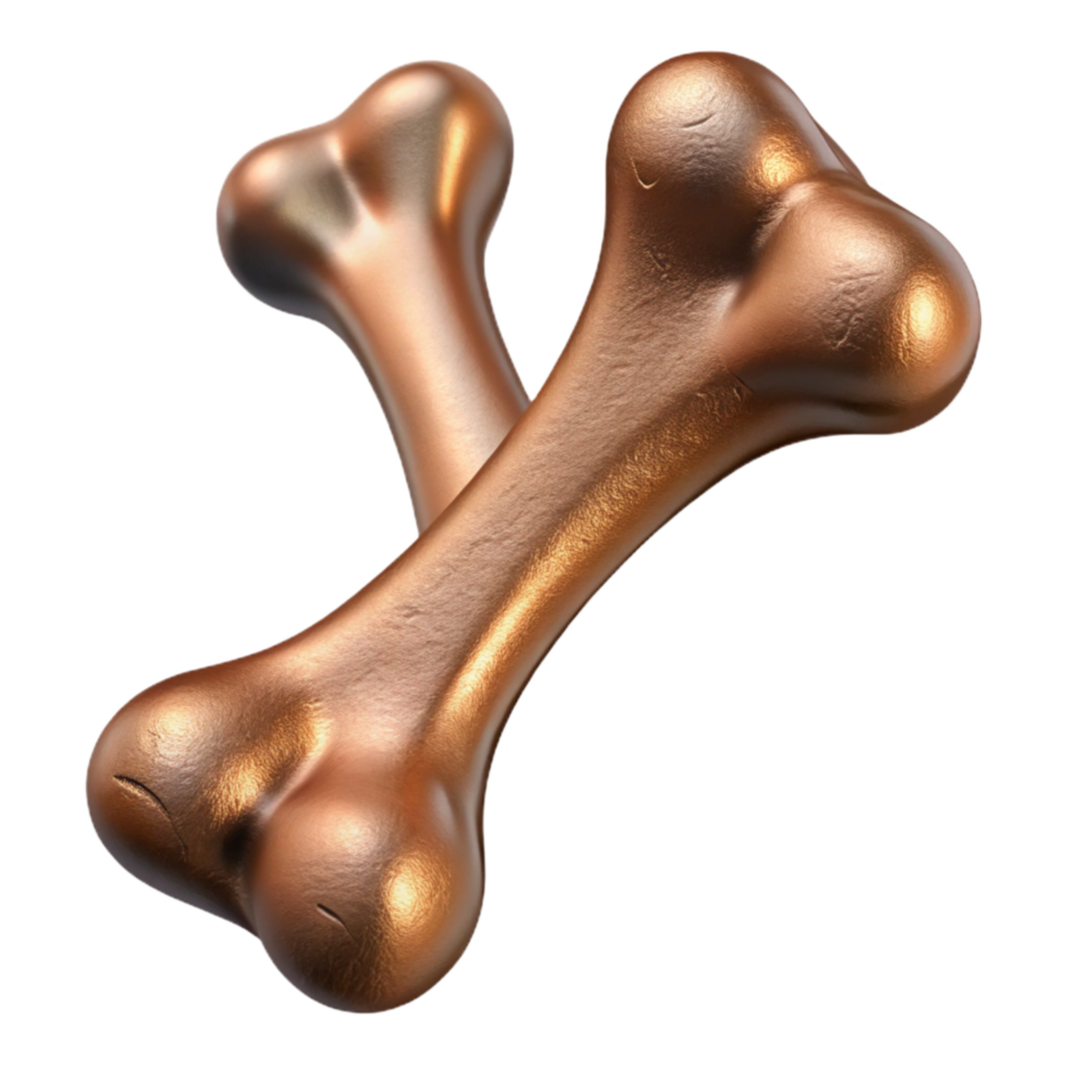 dramatic artistic Bronze Synthetic Bone Structure Isolated high quality png