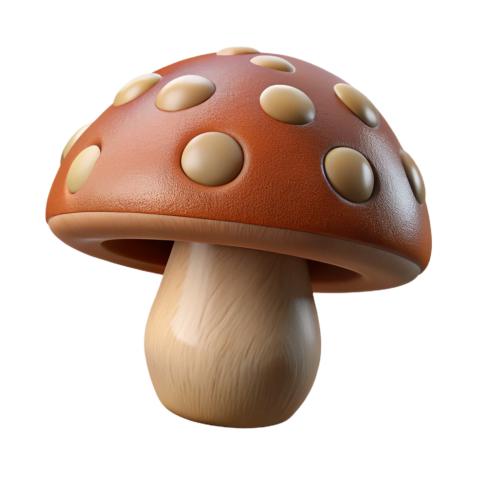 wonderful creative Brown Mushroom Cutout Isolated with Spotted Cap high resolution png