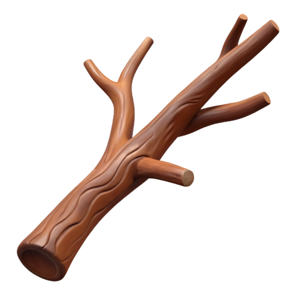 vibrant rustic Brown Tree Branch Isolated with Detailed Bark high resolution png