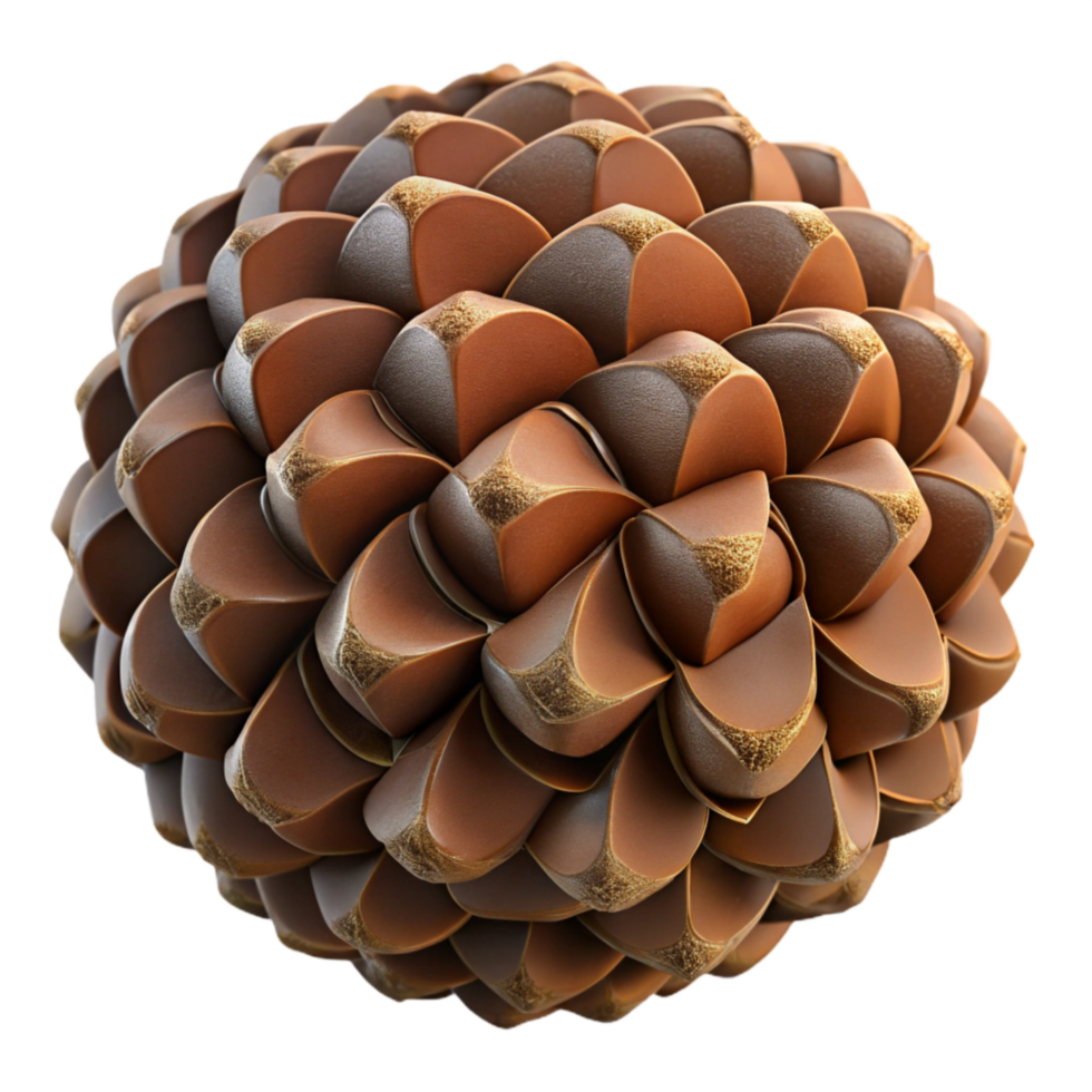 dramatic abstract Brown Pine Cone Cutout Isolated with Open Scales professional png
