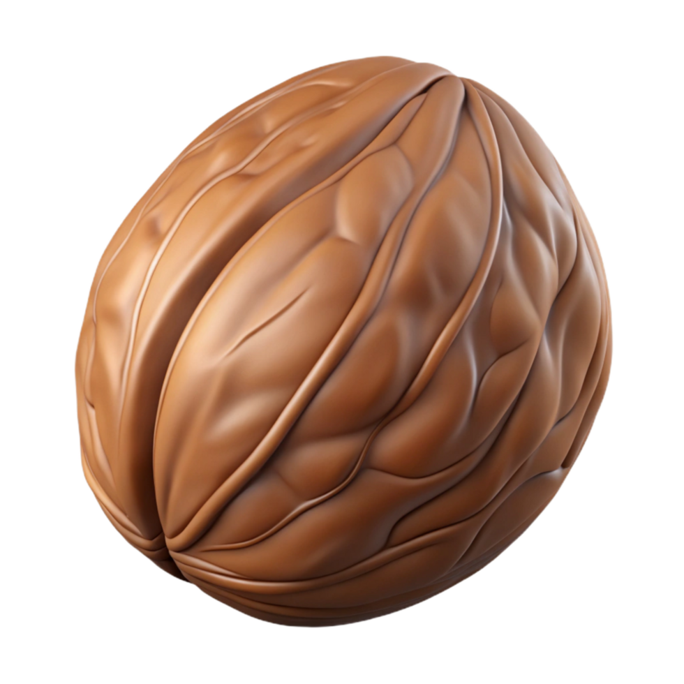 serene traditional Brown Walnut Cutout Isolated with Hard Shell high quality png