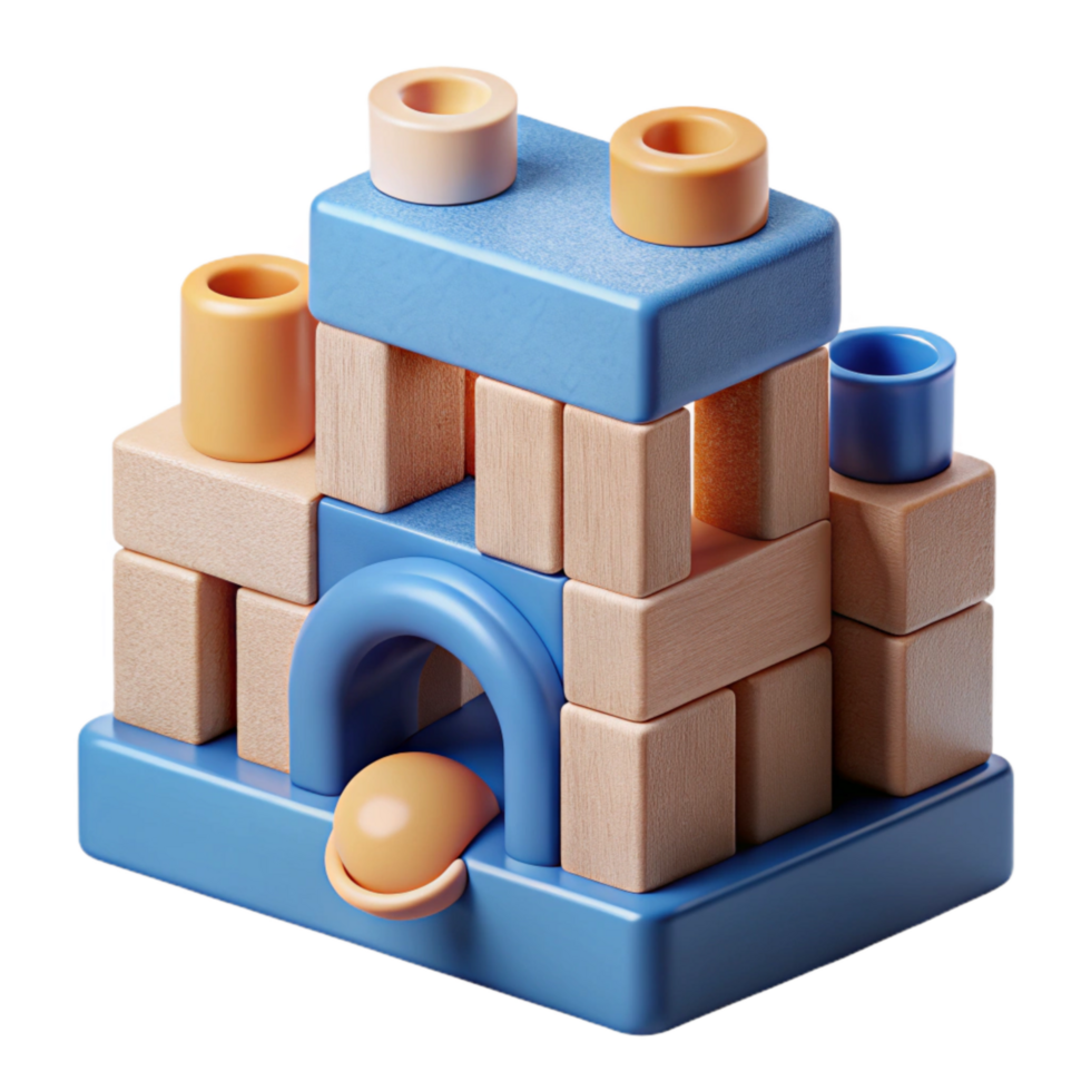 vibrant creative Building Blocks for Learning Cutout 4K png