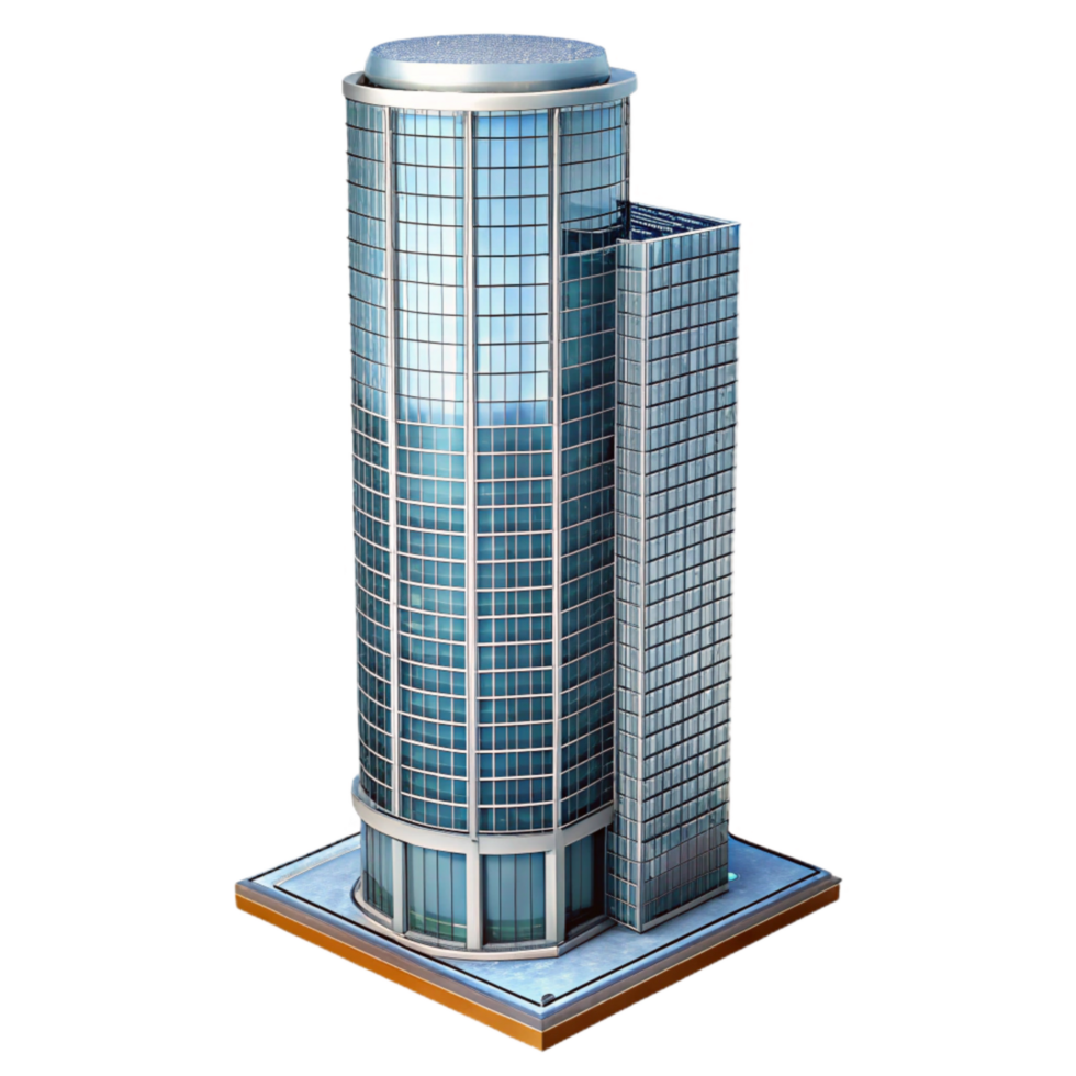 serene creative Building Skyscraper Tall Glass Transparent Background 4K png
