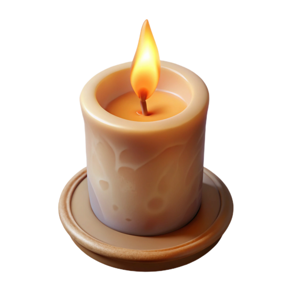 impressive traditional Burning Candle with Long Wick Transparent Background premium png