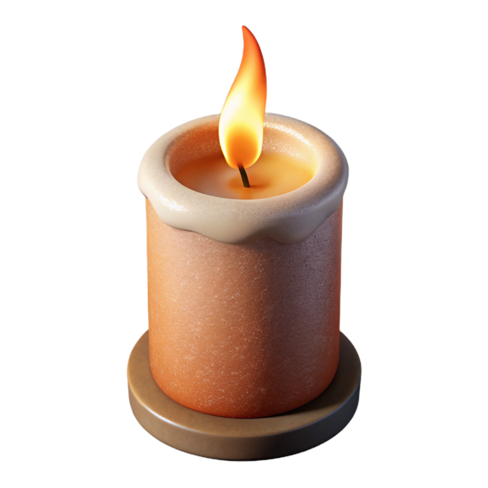 magnificent classic Burning Candle with Long Wick Transparent Background 4K png