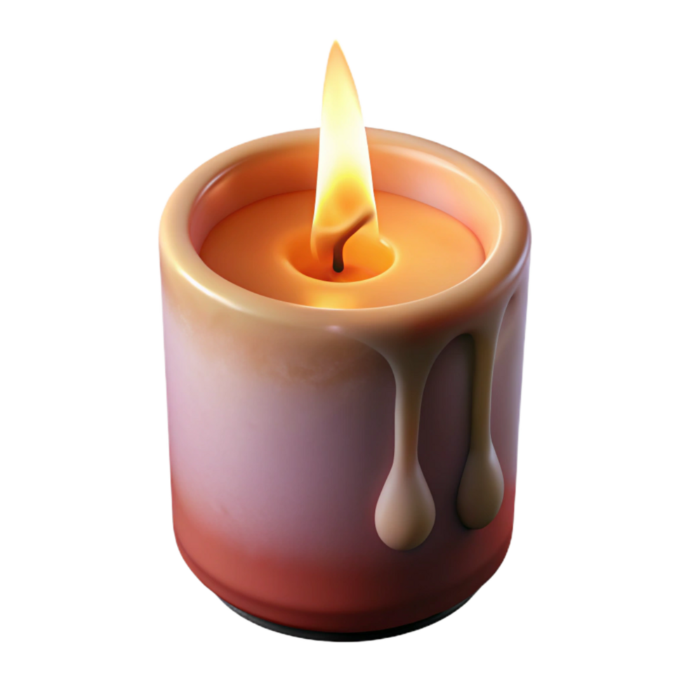 magnificent minimalist Burning Candle with Long Wick Transparent Background 4K png