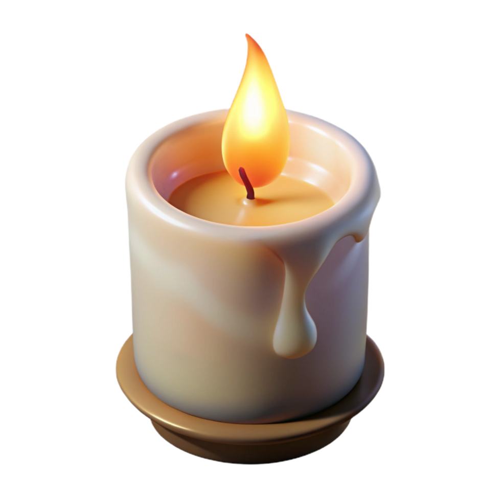 magnificent classic Burning Candle with Soft Glow Isolated high quality png