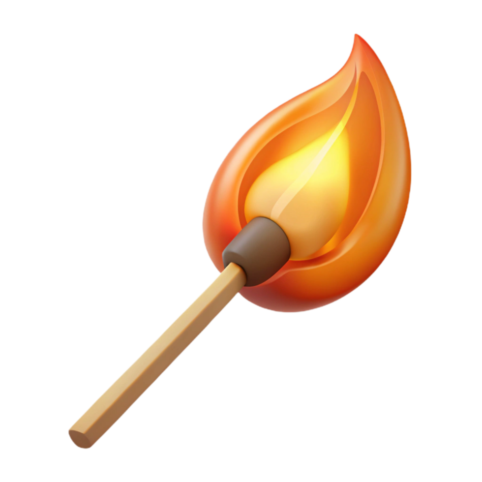serene artistic Burning Match with Flame Transparent Background exclusive png