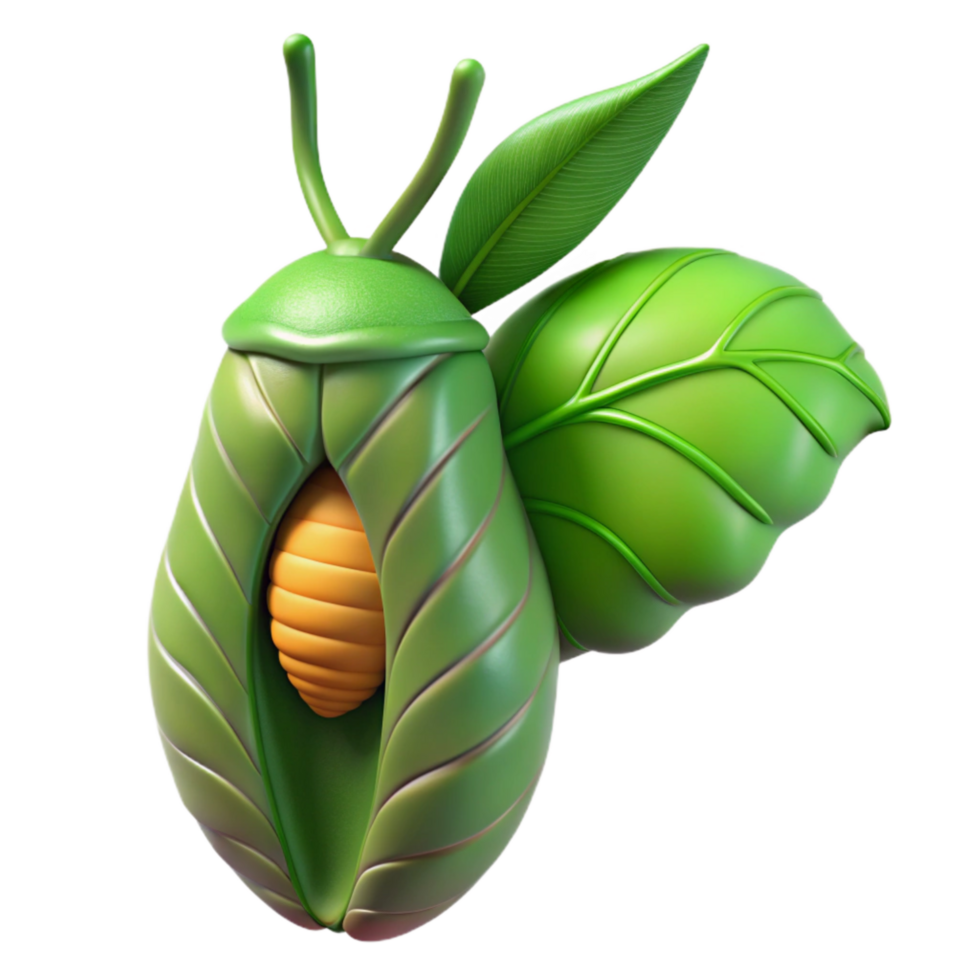 vibrant contemporary Butterfly Cocoon Cutout Green Leaf Background genuine png