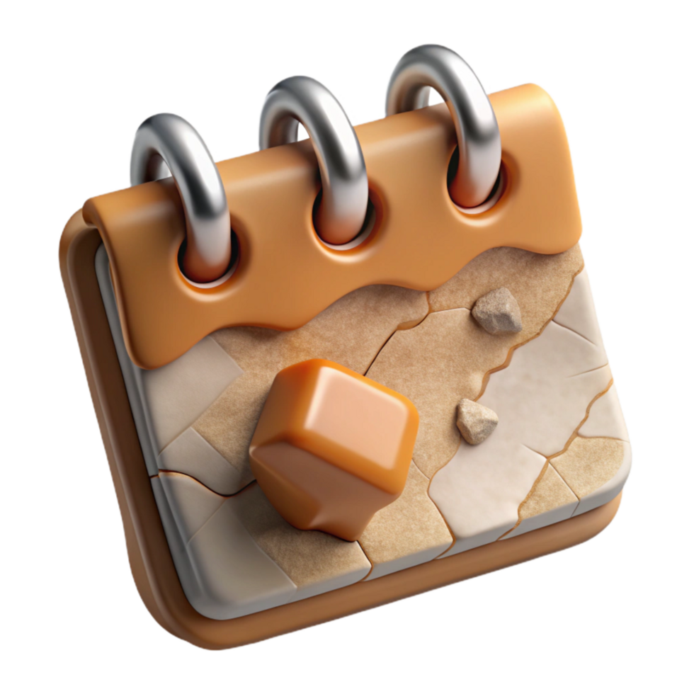 impressive creative Calendar Page with Burned Edges Cutout detailed png