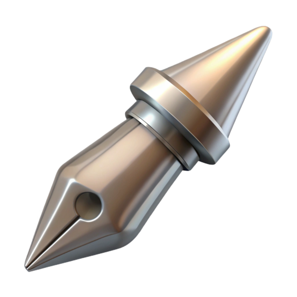 impressive artistic Calligraphy Pen Nib Silver Transparent Background original png