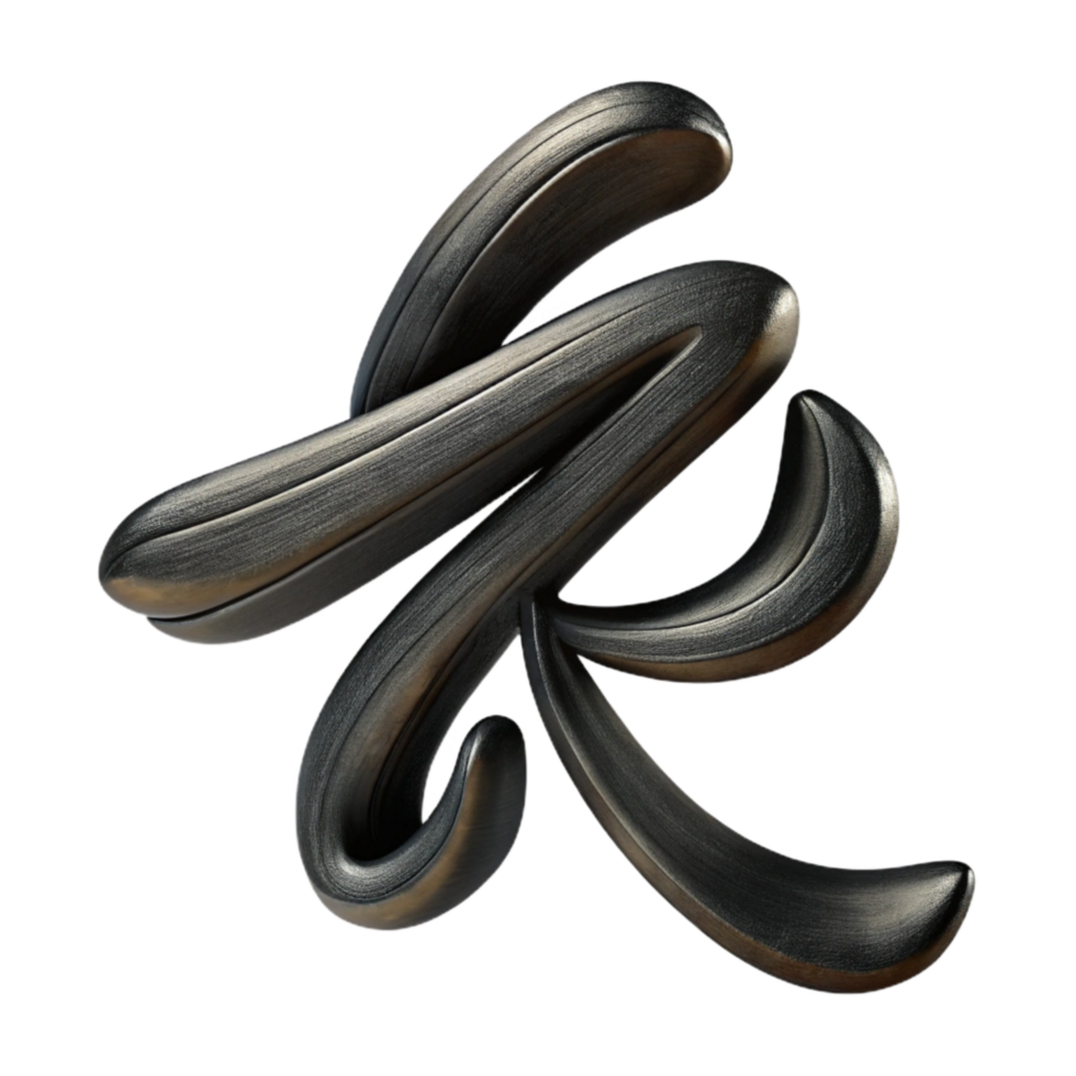 wonderful modern Calligraphy Brushstroke Black Transparent Background high resolution png