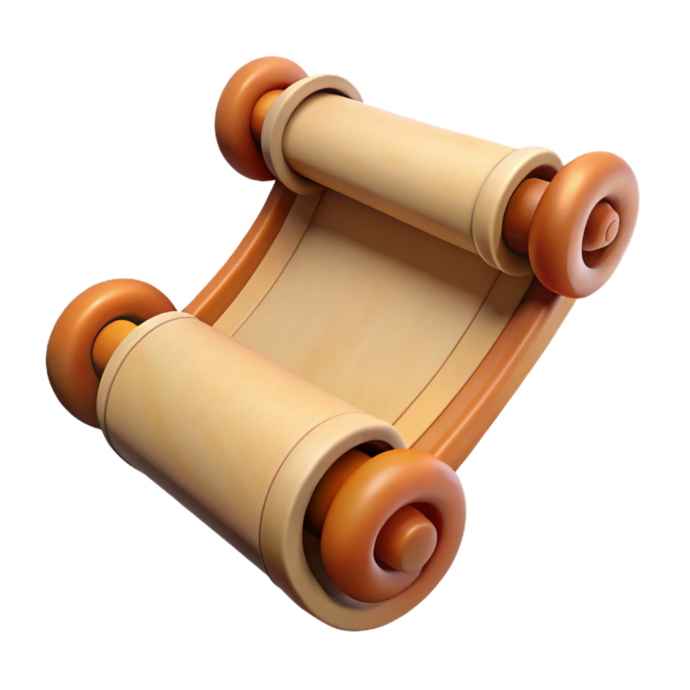 vibrant contemporary Calligraphy Scroll with Traditional Script Rolled Up Cutout exclusive png