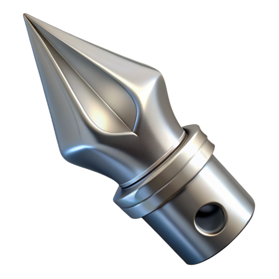 impressive classic Calligraphy Pen Nib Silver Transparent Background high resolution png