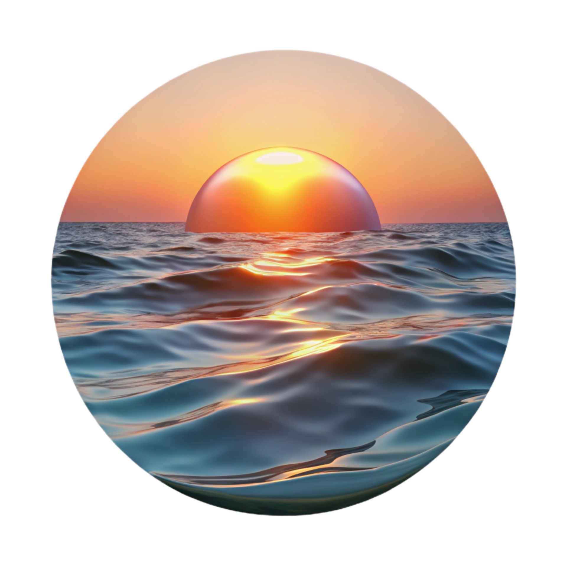 stunning artistic Calm Ocean Waves at Sunset Transparent Background ...
