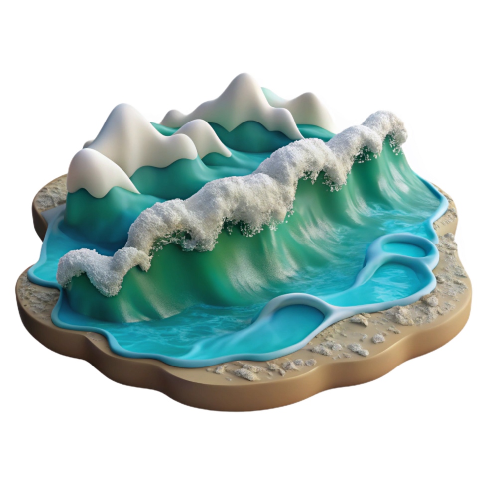 beautiful minimalist Calm Ocean with Waves Crashing on Shore Cutout high quality png
