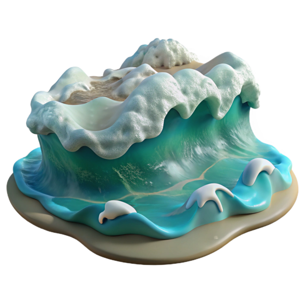 vibrant contemporary Calm Ocean with Waves Crashing on Shore Cutout genuine png