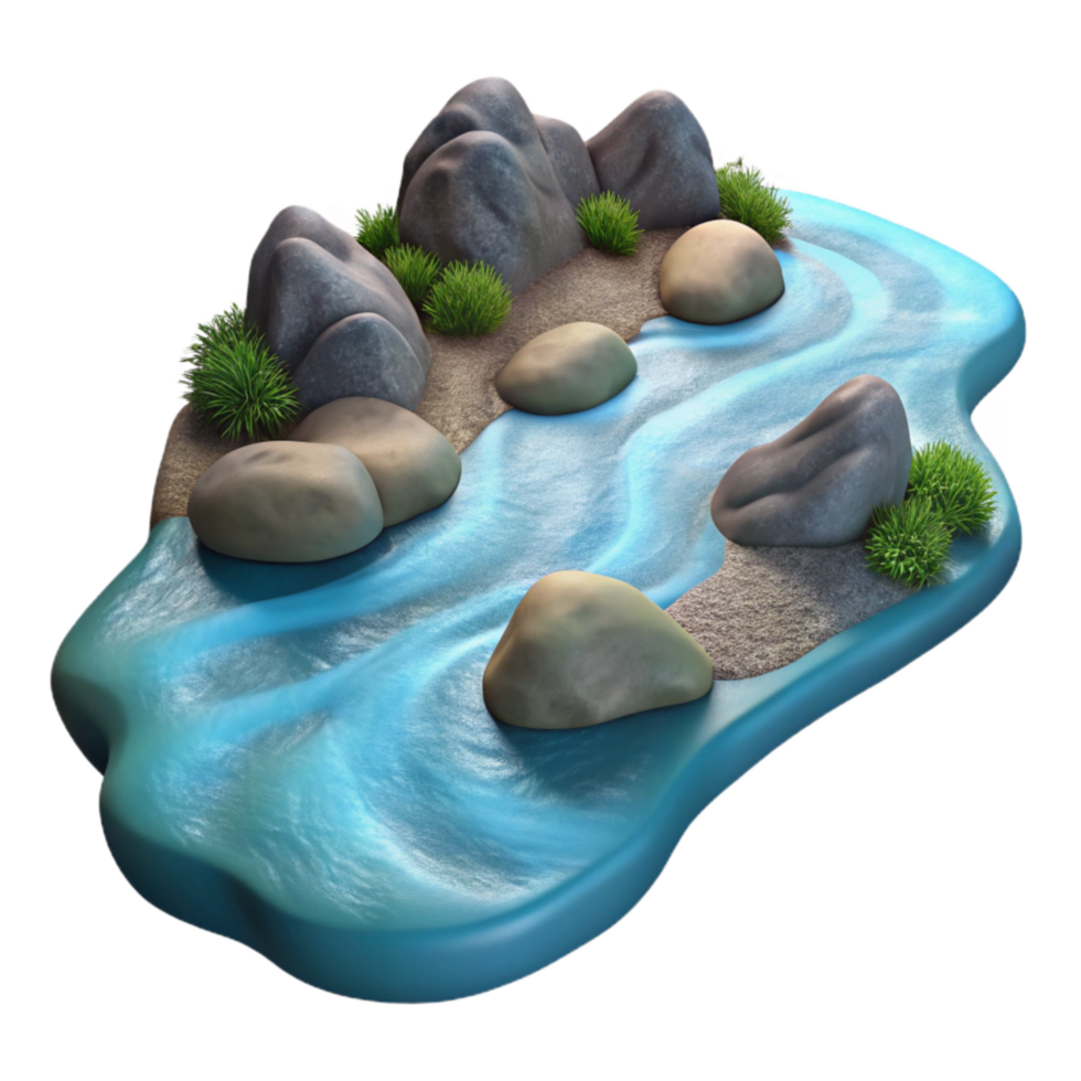 beautiful classic Calm River Flowing Water Transparent detailed png