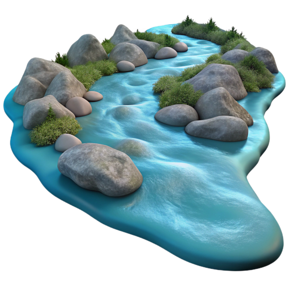 impressive abstract Calm River Flowing Water Transparent detailed png