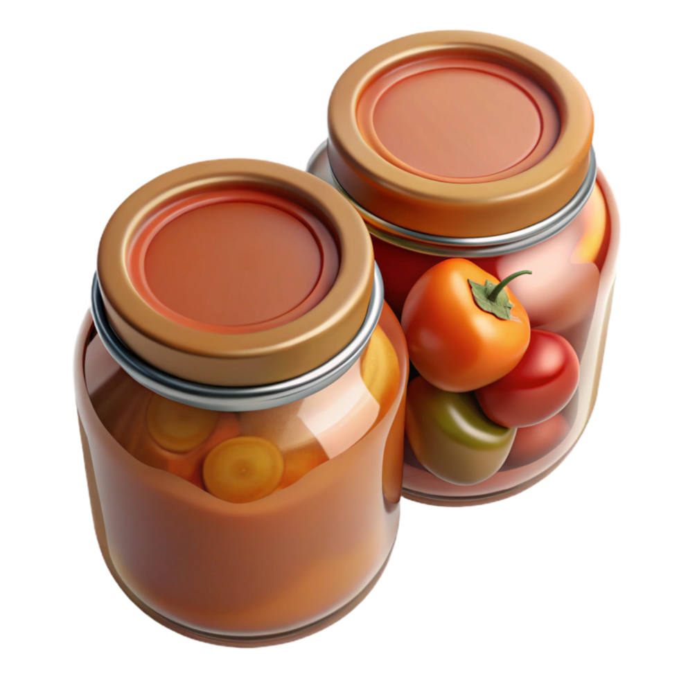 extraordinary contemporary Canning Jars Filled with Food Top View Isolated with Natural Lighting high quality png