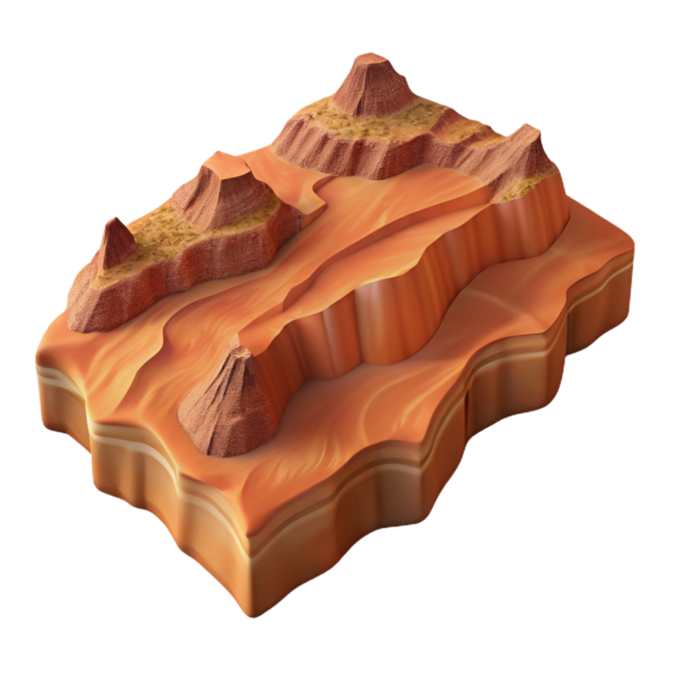 serene artistic Canyonlands Aerial Perspective Isolated on Transparent Background professional png