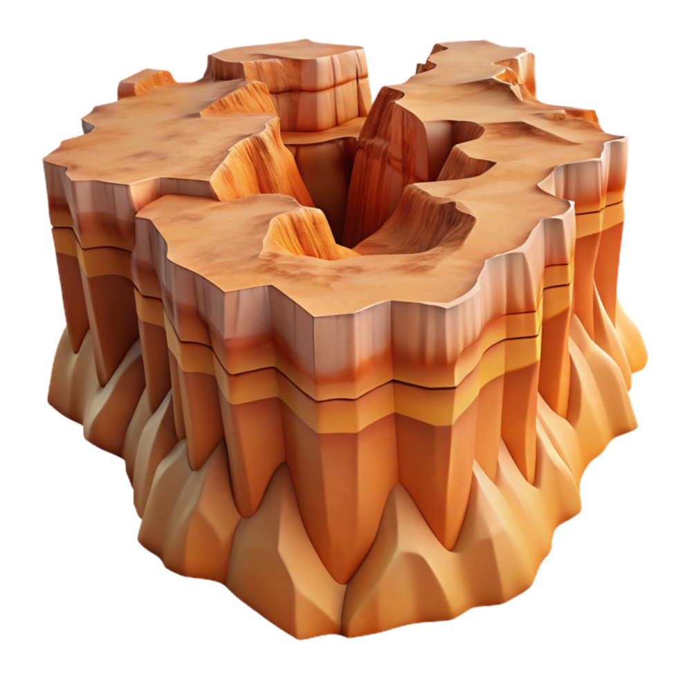 elegant abstract Canyon Landscape with Steep Cliffs Transparent Background high resolution png