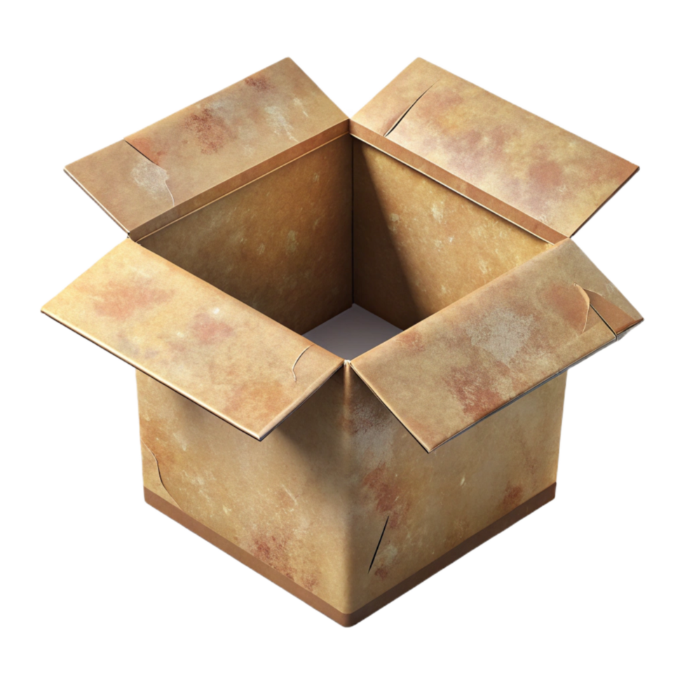 wonderful contemporary Cardboard Box Open Top View Transparent Background original png