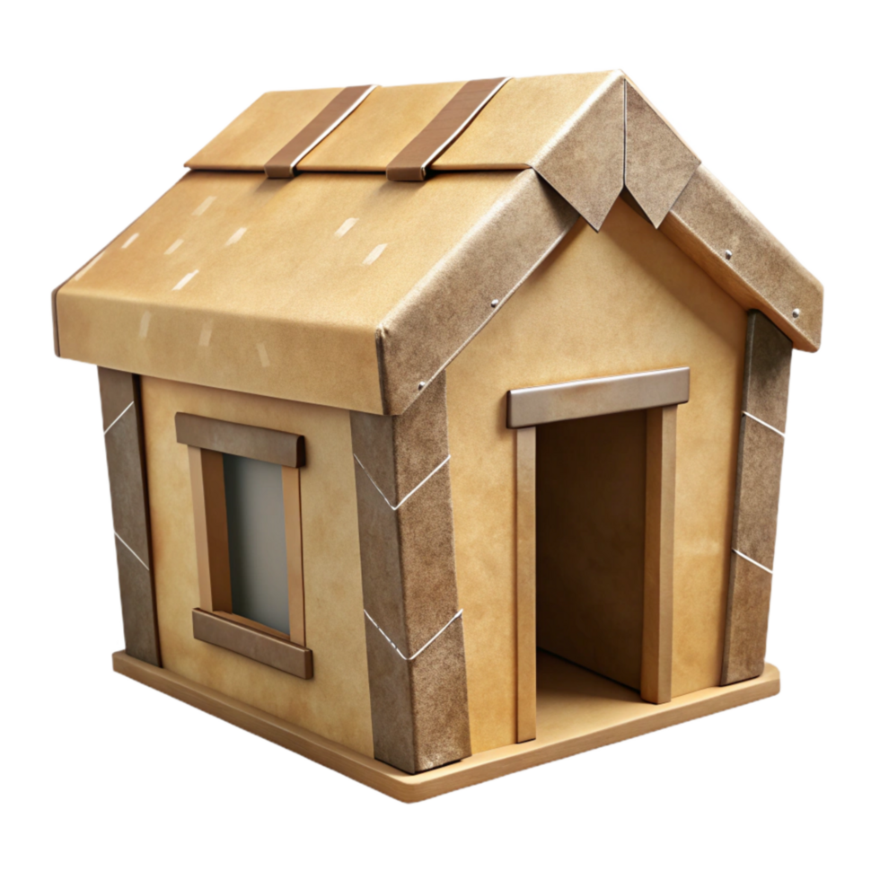 vibrant abstract Cardboard Box Playhouse Isolated 4K png