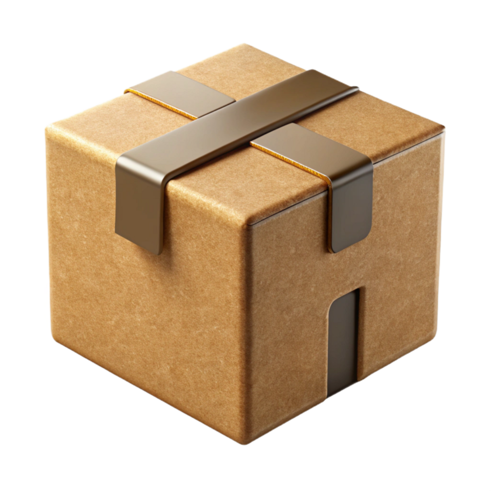 impressive rustic Cardboard Box Packaging with Kraft Paper Texture Cutout high quality png