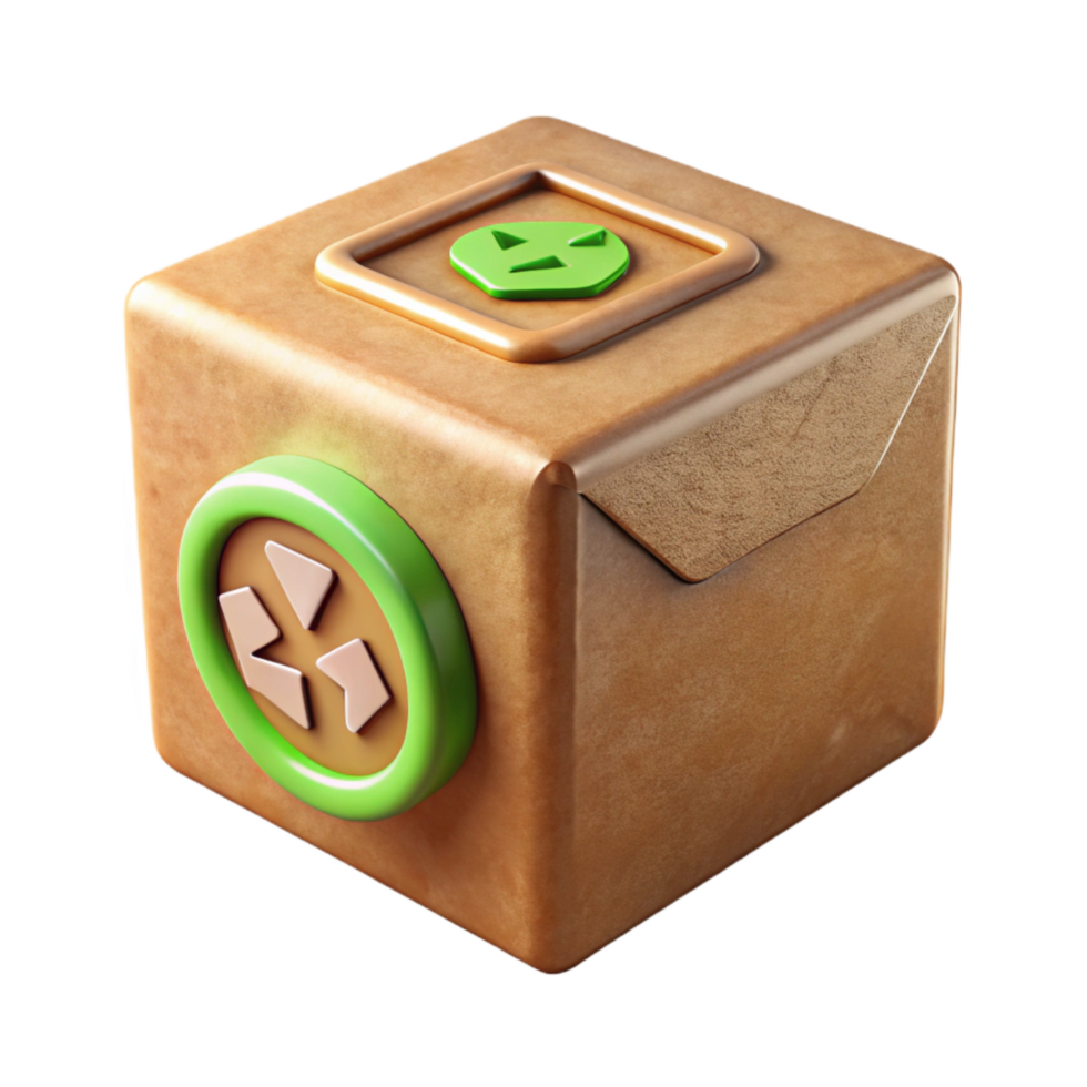 magnificent modern Cardboard Box with Eco Friendly Symbol Isolated high quality png