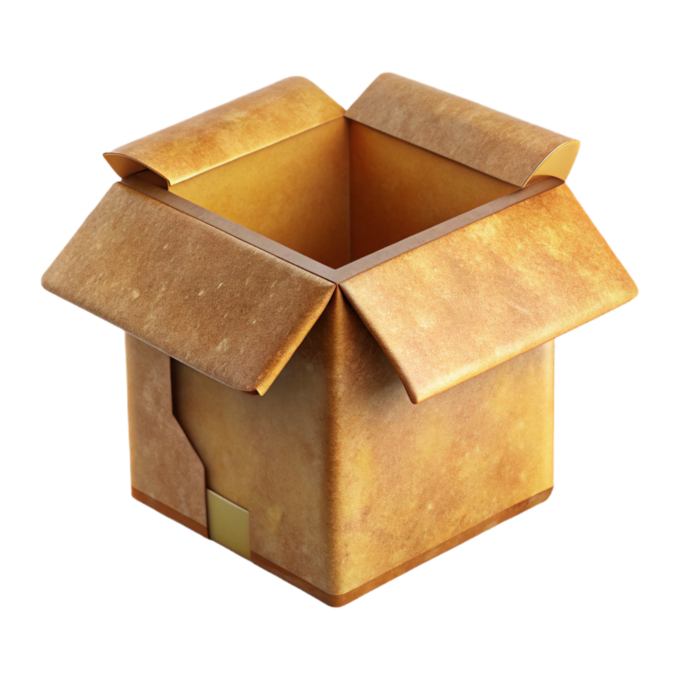 serene traditional Cardboard Box with Open Flap Isolated high resolution png