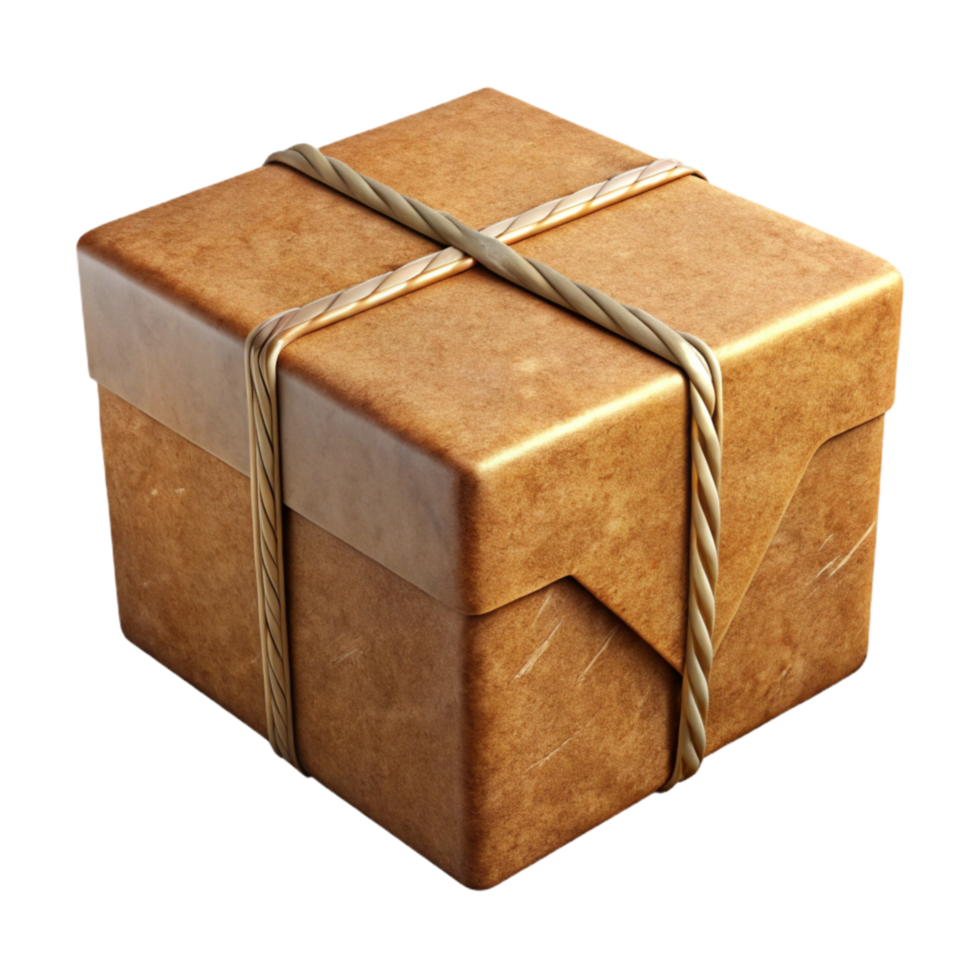 magnificent artistic Cardboard Box with String Closure Isolated original png