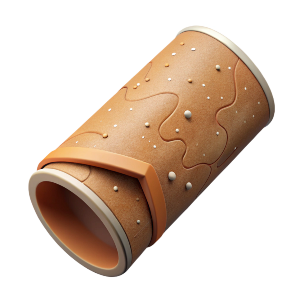 elegant rustic Cardboard Tube Packaging Angled View Cutout 4K png