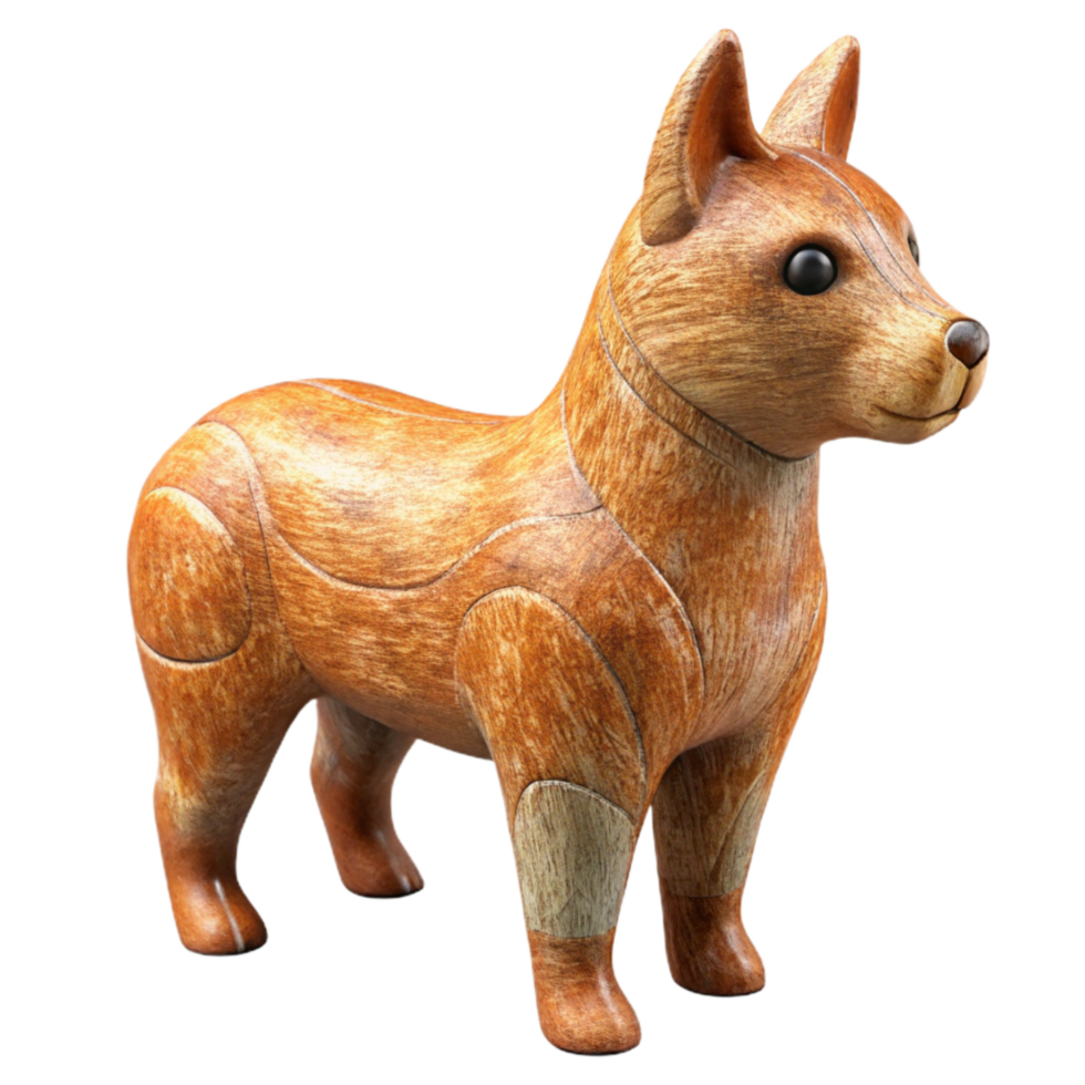 stunning vintage Carved Wooden Animal Figurine Elephant Shape Isolated on Transparent Background detailed png