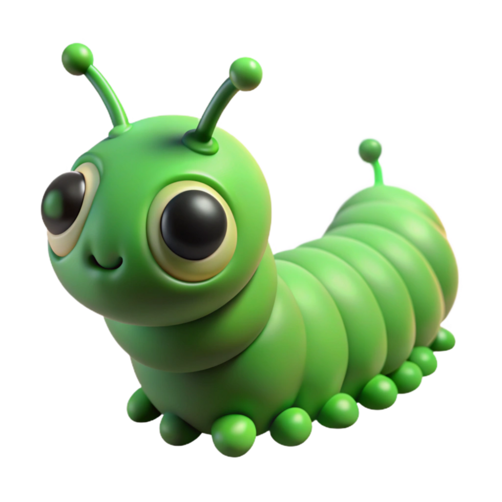 dramatic classic Caterpillar Green Crawling Isolated Cutout exclusive png