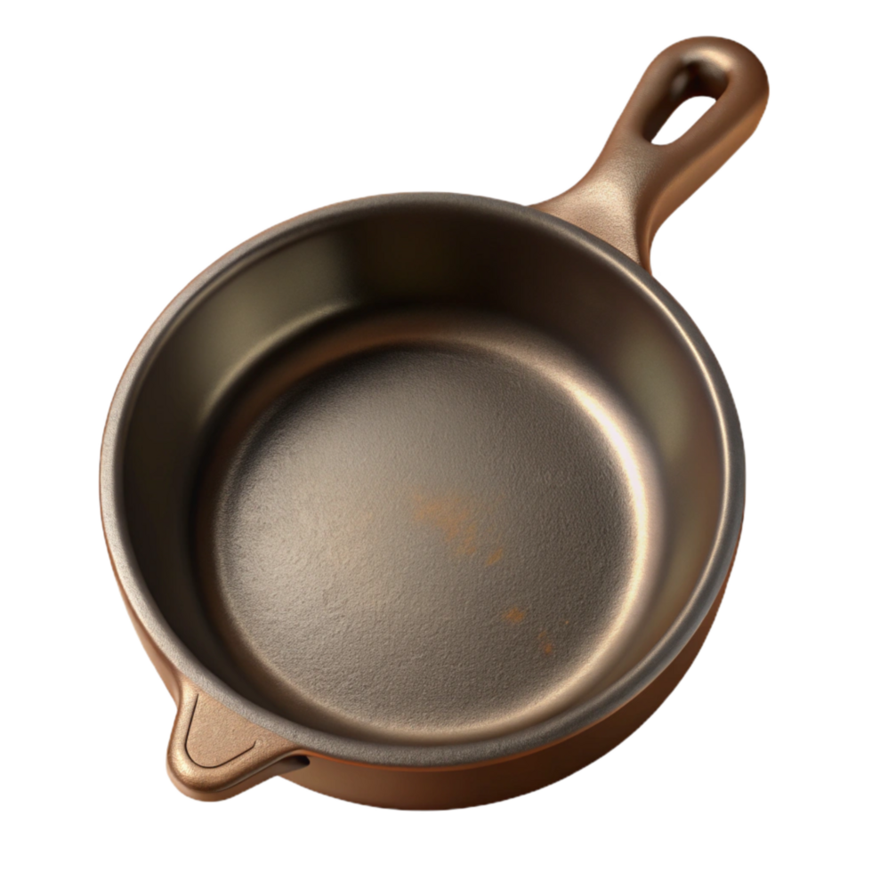 vibrant creative Cast Iron Skillet Top View Transparent Background high quality png