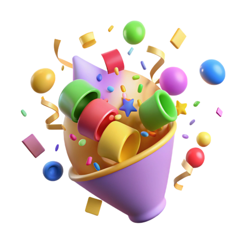 wonderful abstract Celebration Confetti Isolated with Bright Colors high resolution png