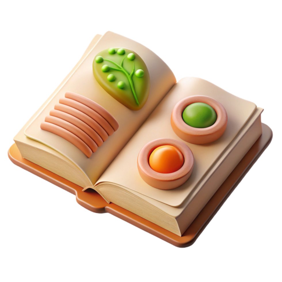 beautiful modern Cellular Agriculture Cookbook Open Page authentic png