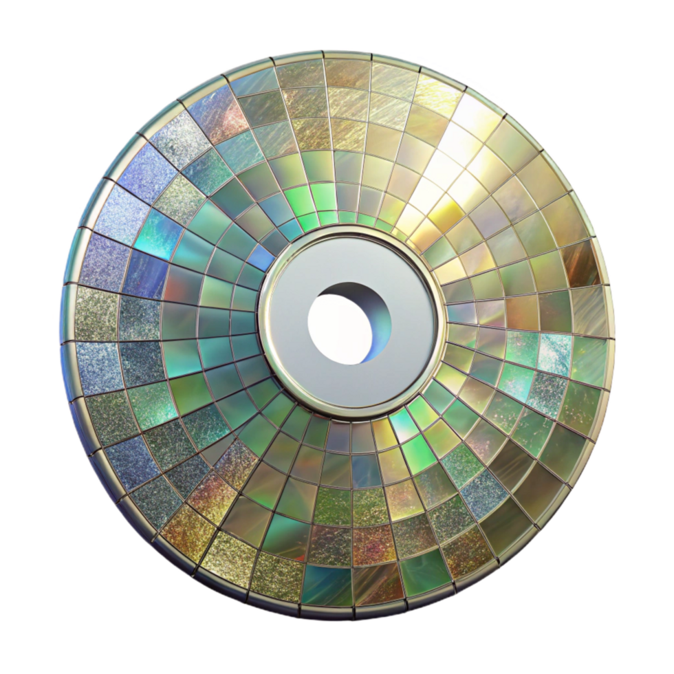 serene vintage Cd Mosaic Suncatcher Sparkling Light Isolated authentic png