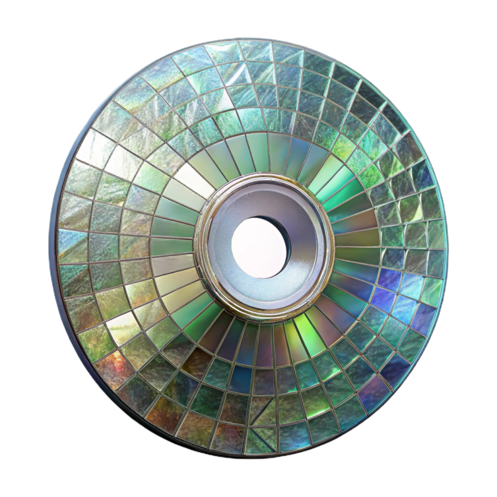 dramatic modern Cd Mosaic Suncatcher Sparkling Light Isolated professional png
