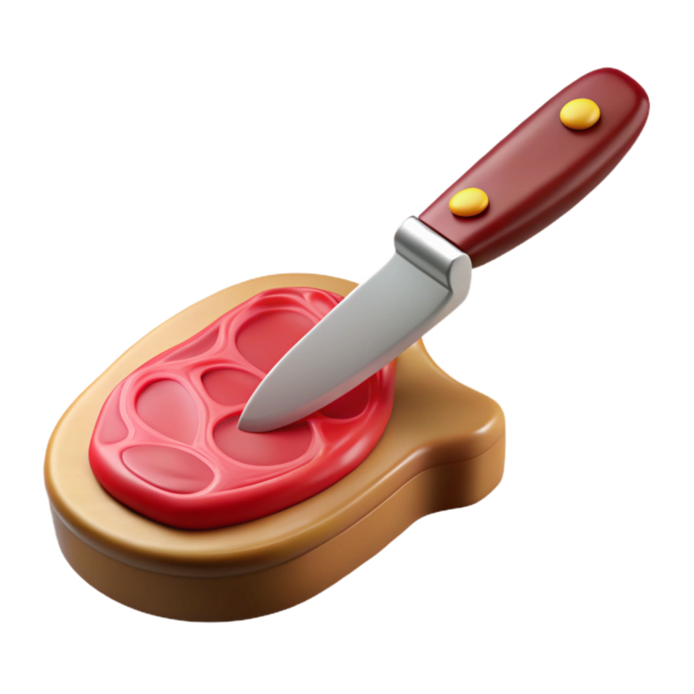 extraordinary abstract Cellular Agriculture Steak Knife Cut Isolated premium png