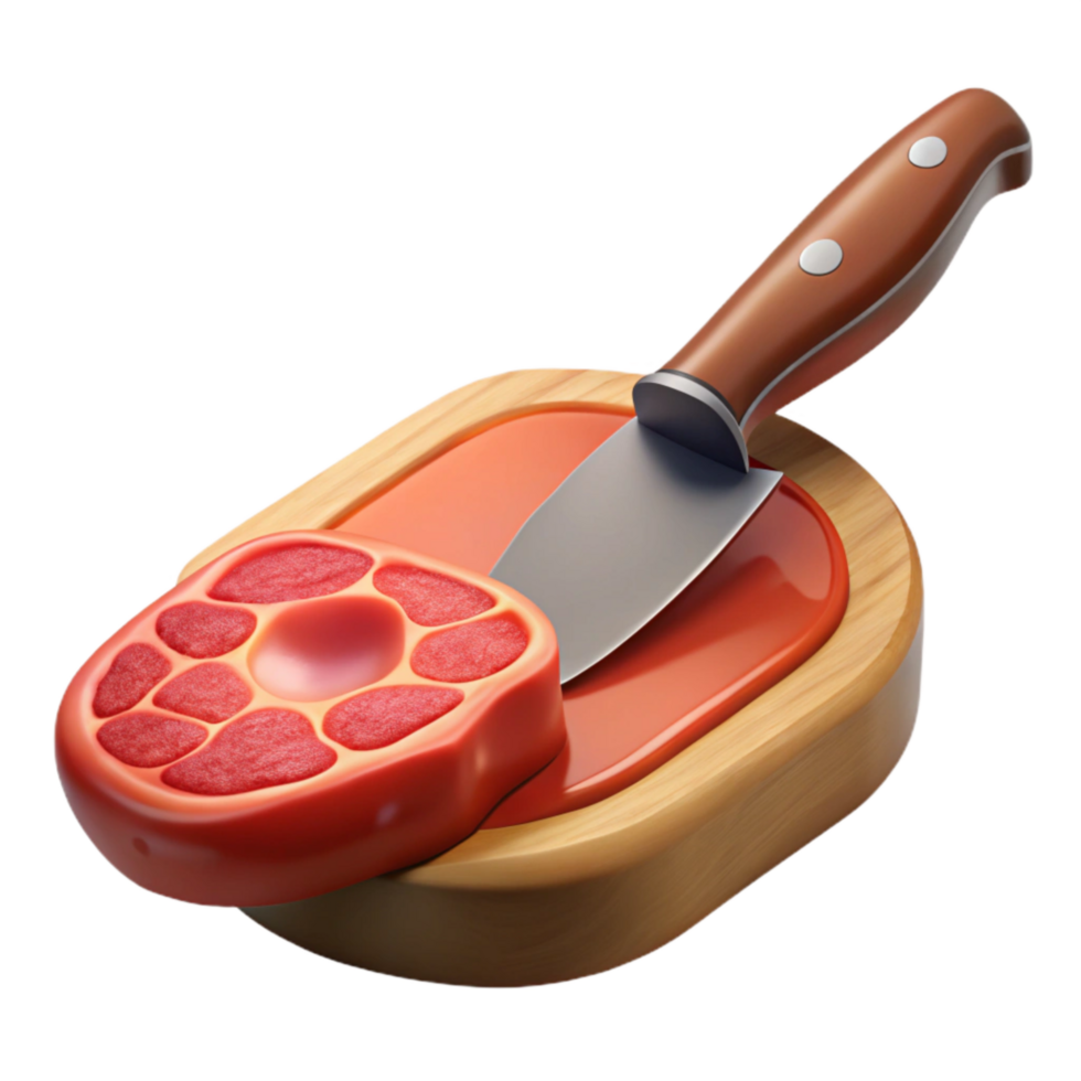 elegant minimalist Cellular Agriculture Steak Knife Cut Isolated exclusive png