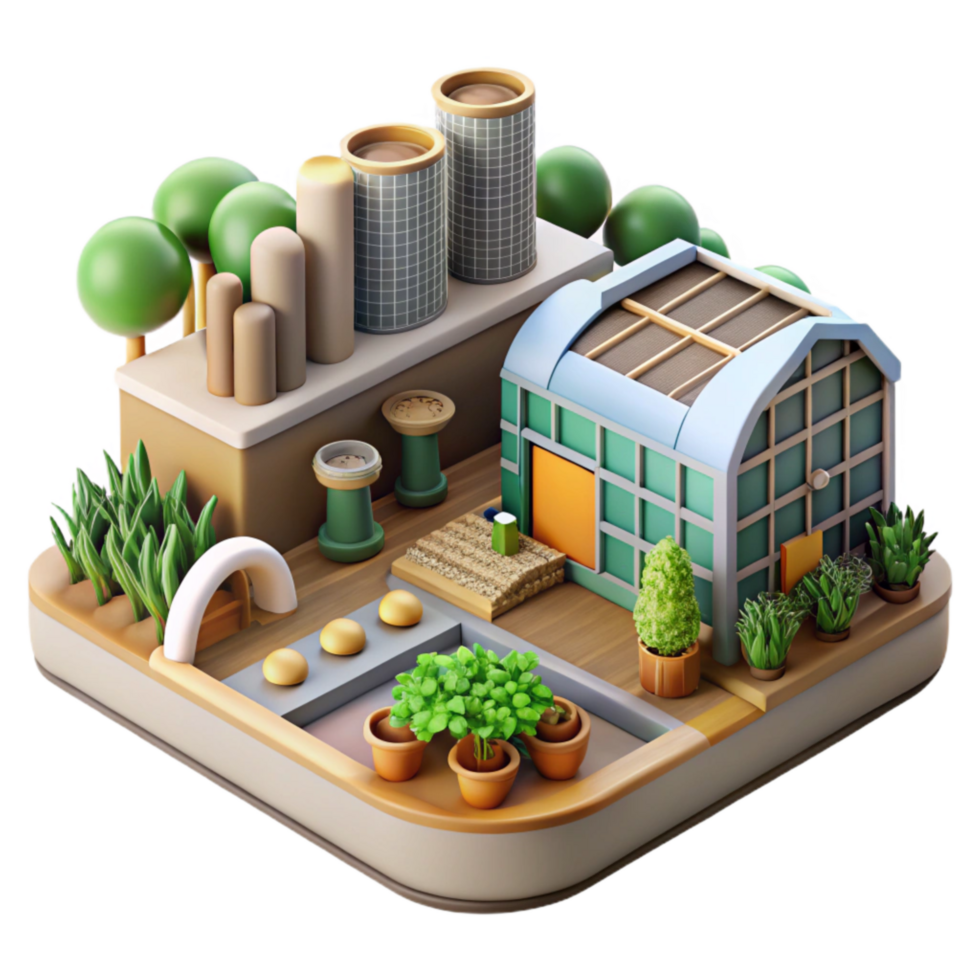 magnificent minimalist Cellular Agriculture Urban Farm Sustainable Design original png