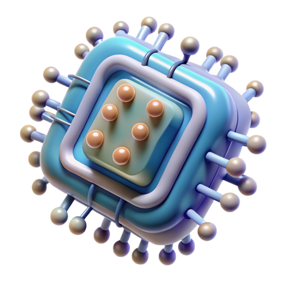 elegant rustic Cellular Circuitry Close Up View Isolated on Transparent Background 4K png