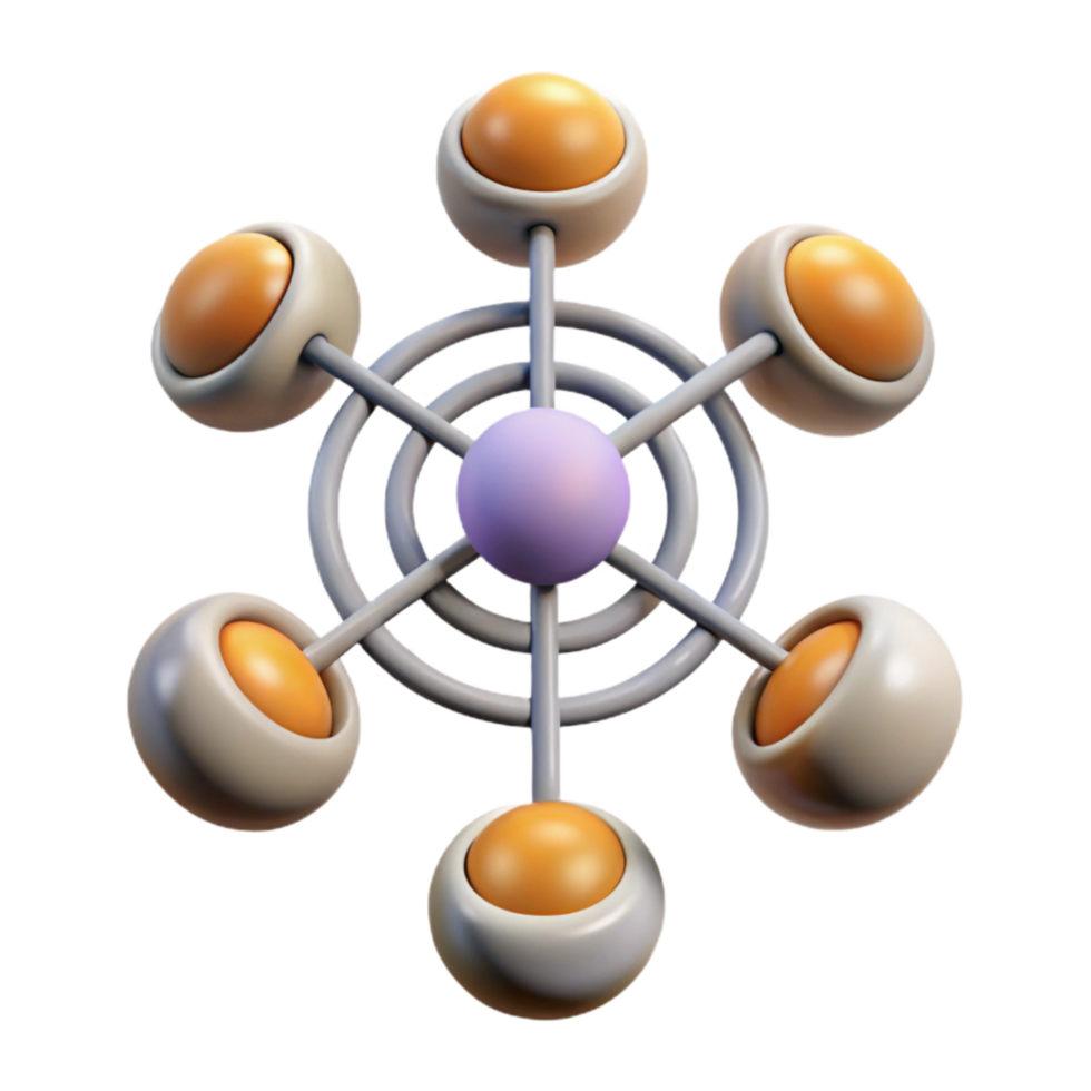 vibrant artistic Cellular Communication Network Diagram Isolated on White 4K png