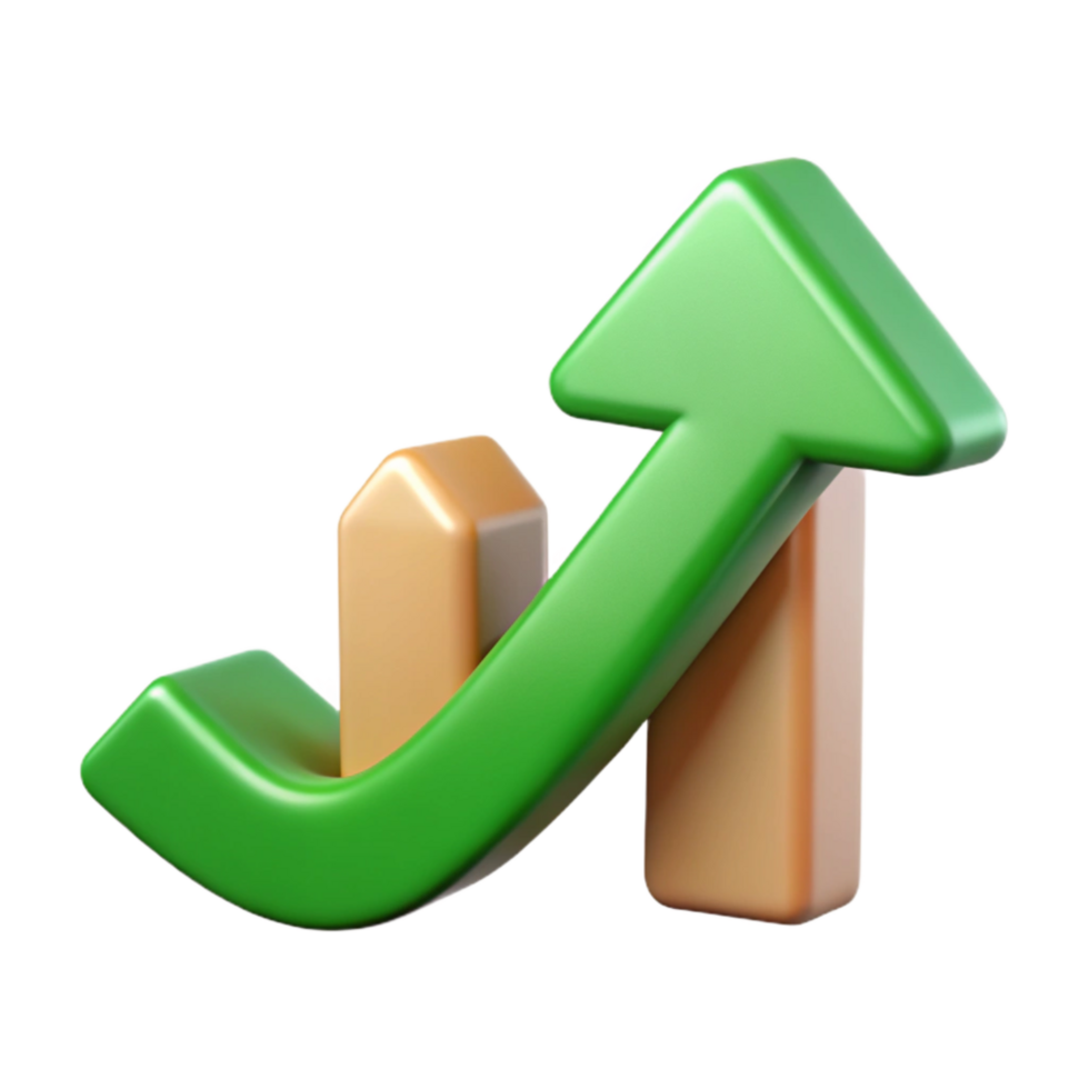 extraordinary artistic Charity Fundraising Graph Arrow Up Isolated with Green Line original png