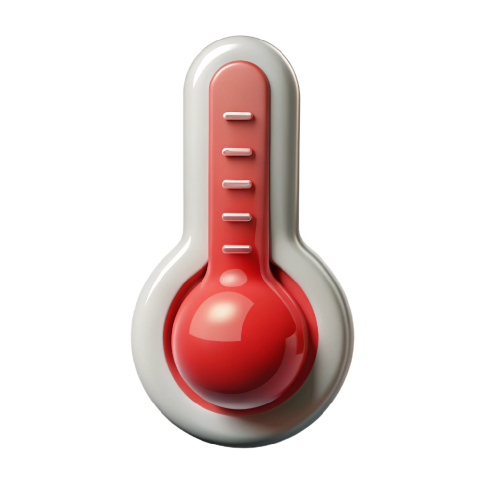 beautiful classic Charity Fundraising Thermometer Isolated with Red Mercury 4K png