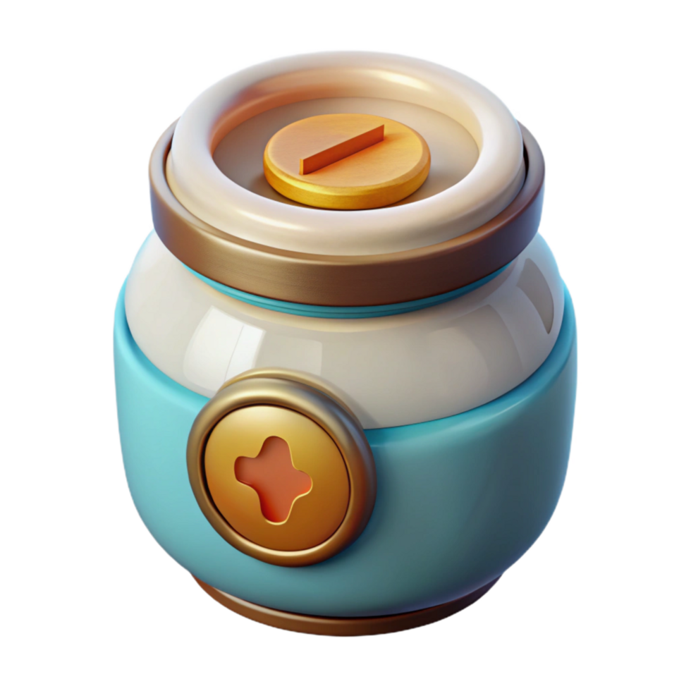 vibrant abstract Charity Donation Jar Transparent Background with Coin Insert Slot 4K png